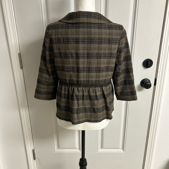 Vintage Semantiks Plaid Button Front Peplum Jacket Blazer Medium - Picture 6 of 9